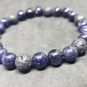 Blue Goldstone and Lava Rock aromatherapy bracelet
